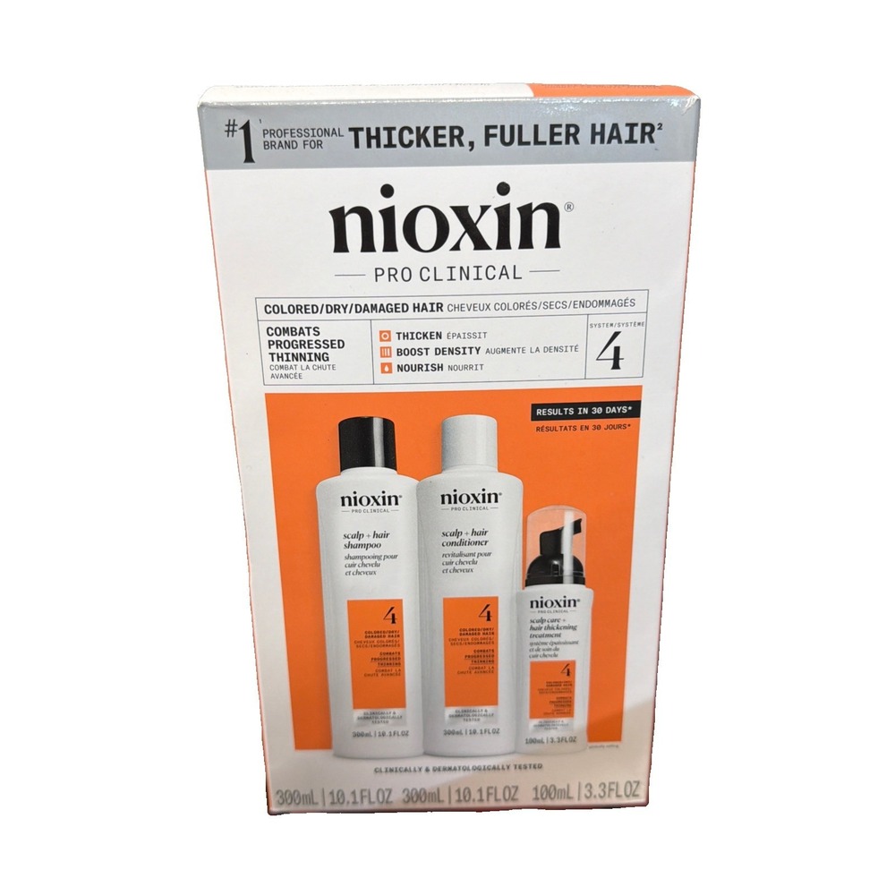 Nioxin Pro Clinical System 4, Colored, Dry, Damaged Hair, Combats Thinning